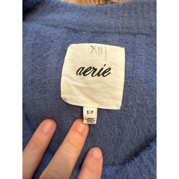 Aerie Blue Being Aeriereal Buttercream Ribbed Oversized Pullover Sweater Small - Picture 4 of 6